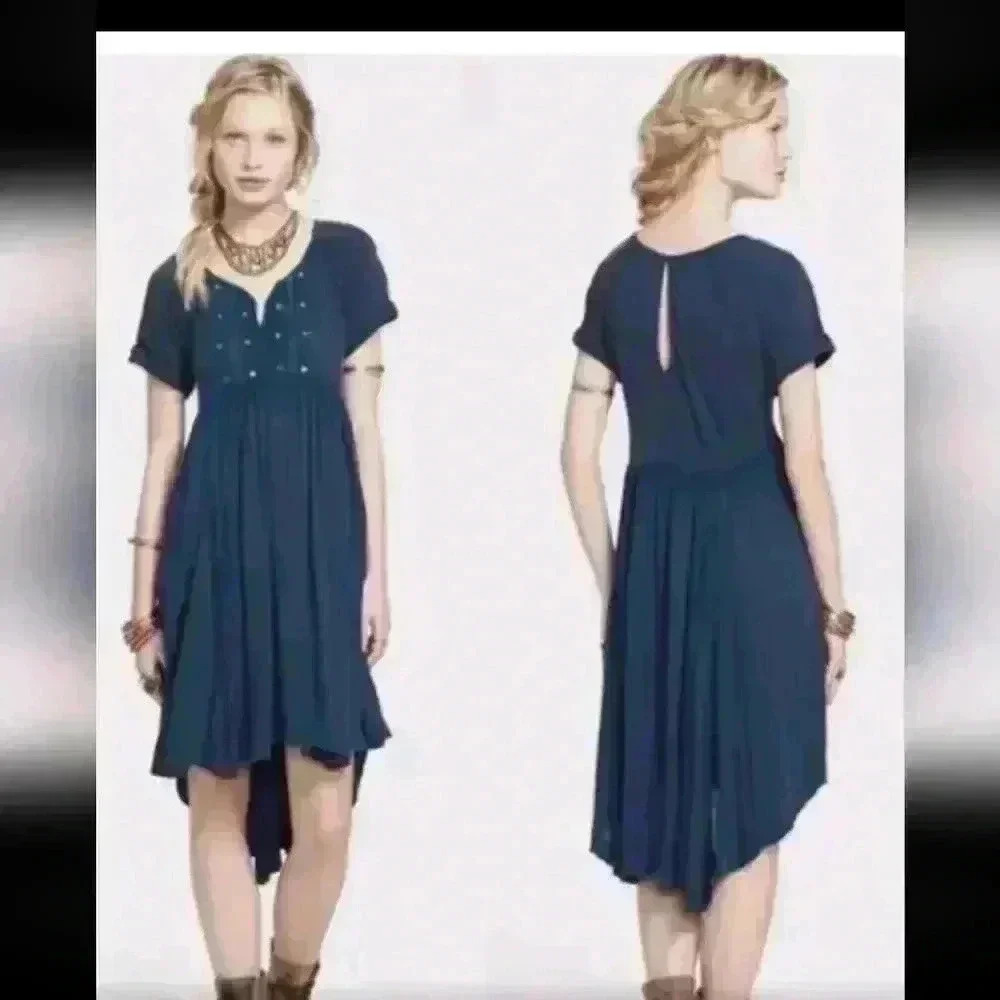 Free People Womens La Mamounia Boho Embroidered Midi Dress S